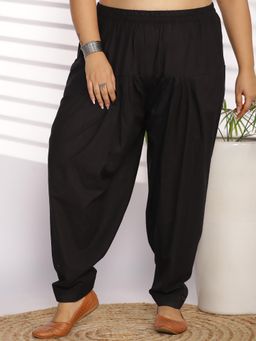 LetsDressUp - Black Solid Regular Salwar
