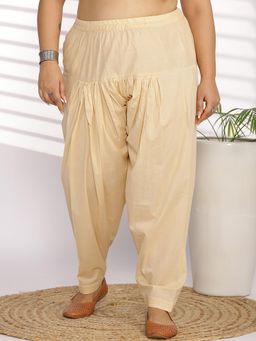 LetsDressUp - Beige Solid Regular Salwar