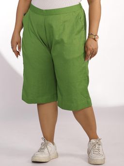 LetsDressUp - Green Solid Regular Culottes