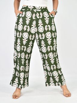 LetsDressUp - Green Printed Regular Palazzo