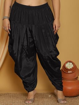 LetsDressUp - Black Solid Regular Dhoti