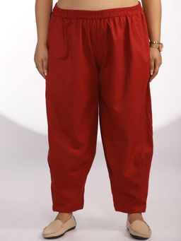 LetsDressUp - Maroon Solid Regular Salwar