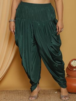 LetsDressUp - Green Solid Regular Dhoti