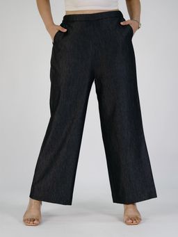 LetsDressUp - Black Solid Regular Palazzo