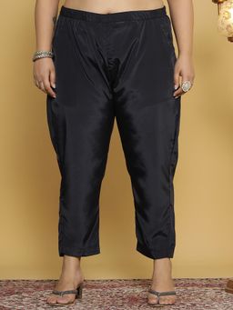 LetsDressUp - Black Solid Regular Pant