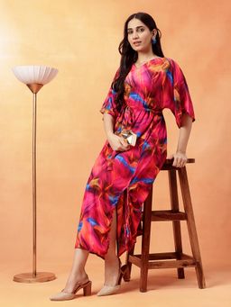 Navyasa By Liva - Pink Abstract Relaxed Dress