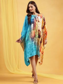 Navyasa By Liva - Blue Abstract Relaxed Dress
