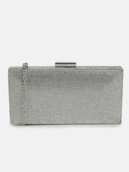 Haute Sauce - Silver Embellished Clutch
