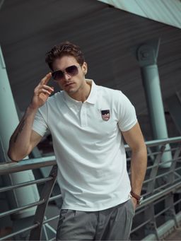 BLACK BUCK - Men White Premium Super Soft Cotton Polo T-Shirt