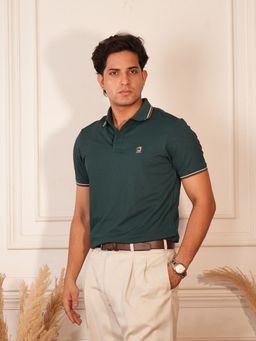 BLACK BUCK - Green Men Premium Super Soft Cotton Polo T-Shirt