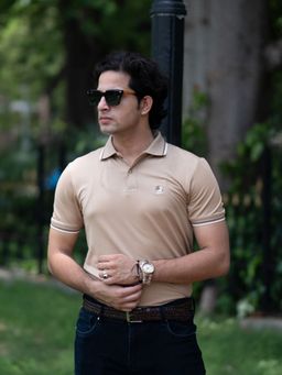 BLACK BUCK - Khaki Men Premium Super Soft Cotton Polo T-Shirt