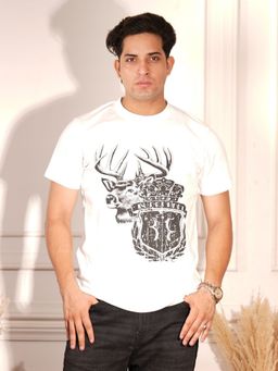 BLACK BUCK - Men White Soft Cotton Premium T-Shirt