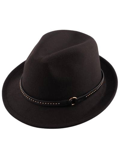 Vintage Solid Black Fedora Hat