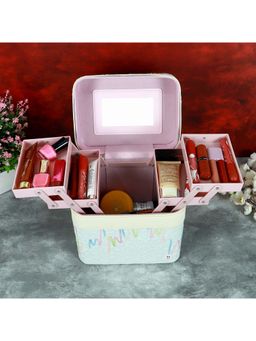 NFI Essentials - Cosmetic Storage Makeup Bag for Womens Train Case Travel Pouch Organizer Trousseau