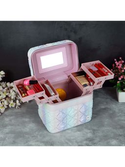 NFI Essentials - Cosmetic Storage Makeup Bag for Womens Train Case Travel Pouch Organizer Trousseau