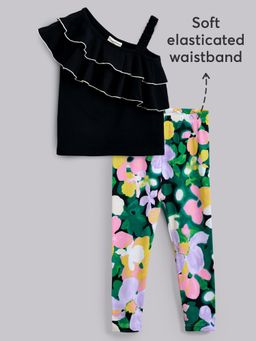 Hopscotch - Girls Multi-Color Floral Leggings & T-shirt