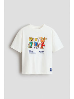H&M - Boys White Oversized Printed T-Shirt