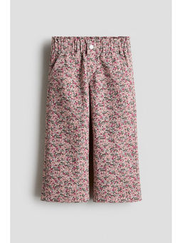 H&M - Girls Pink Wide Leg Paper Bag Jeans
