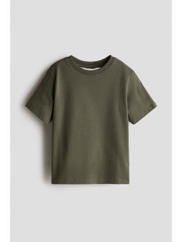 H&M - Kids Green Loose-Fit Pima Cotton T-Shirt