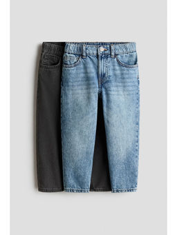 H&M - Boys Black 2-Pack Loose Fit Tapered Leg Jeans