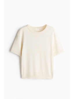 H&M - Women White Fine-Knit T-Shirt
