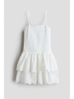 H&M - Girls White Smocked Strappy Dress