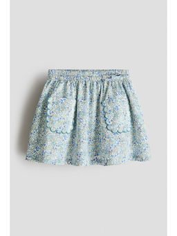 H&M - Girls Multi-Color Floral-Print Poplin Skirt