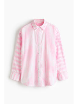 H&M - Women Pink Oversized Poplin Shirt