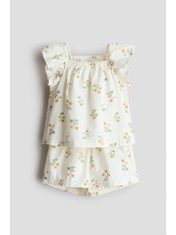 H&M - Girls White 2-Piece Plumeti Muslin Set