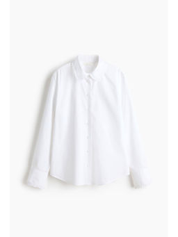 H&M - Women White Cotton Poplin Shirt