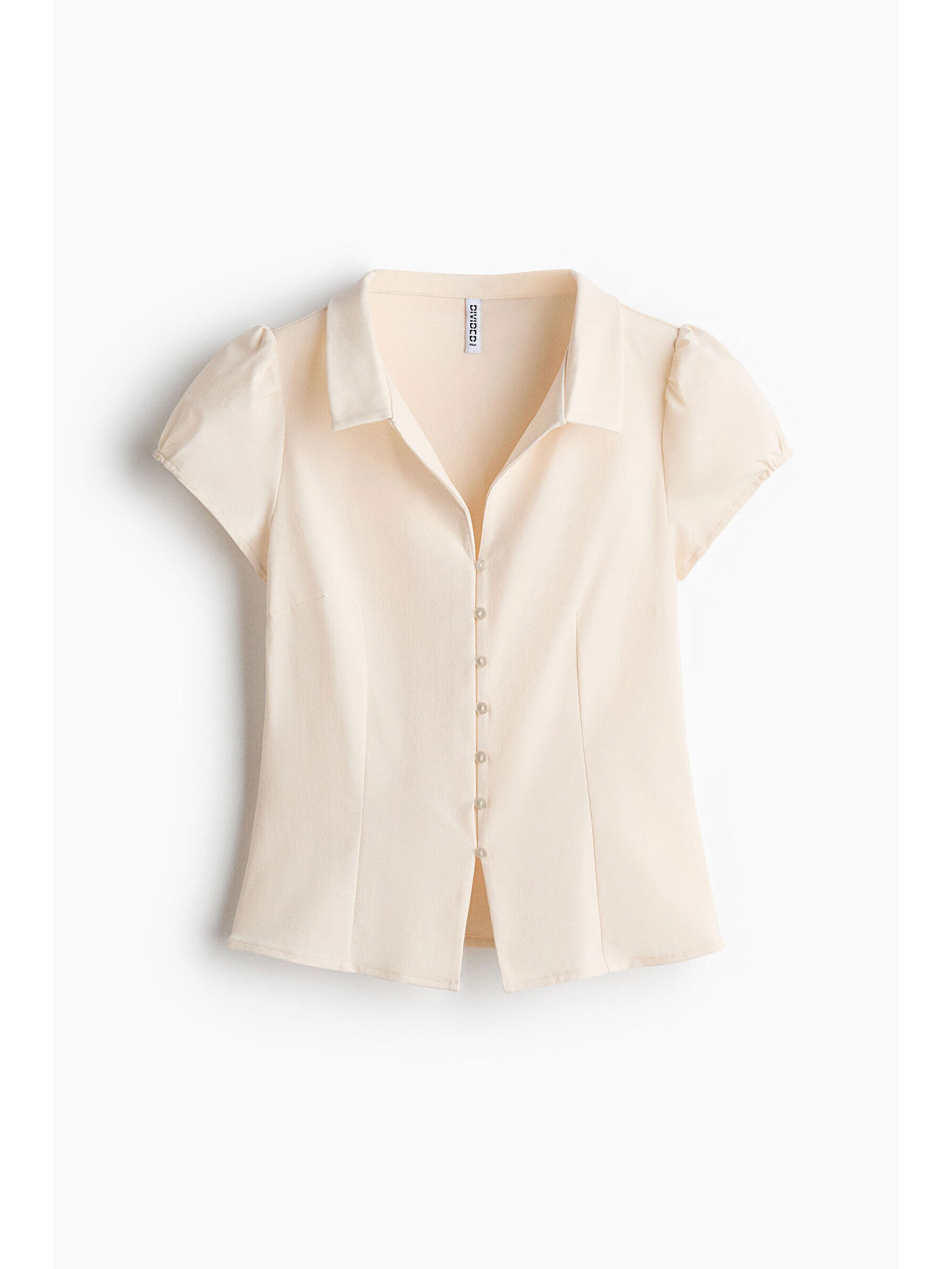 h&m Women Beige Collared Button-Front Top-picture-44