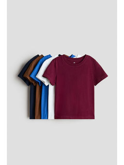 H&M - Boys Blue 5-Pack Cotton T-Shirts