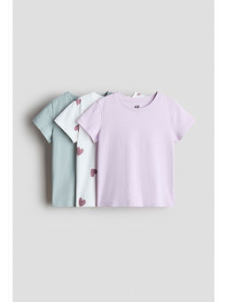 H&M - Girls Turquoise 3-Pack T-Shirts