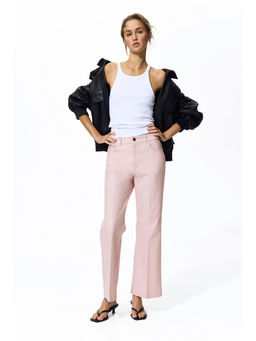 H&M - Women Pink Bootcut Cotton Canvas Trousers