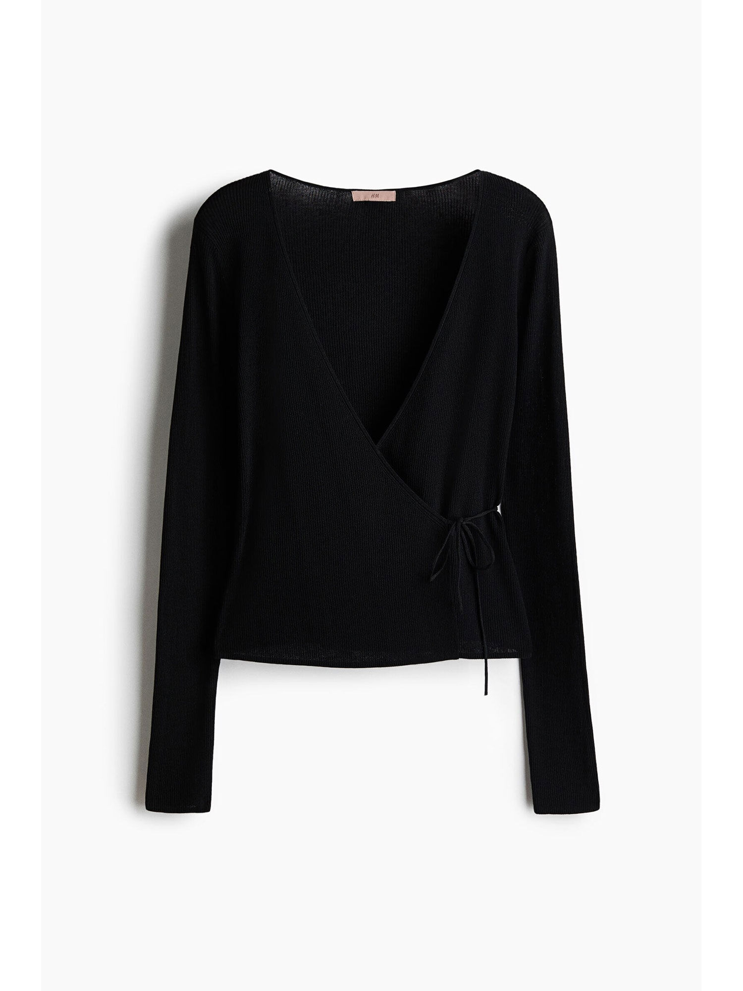 h&m Women Black Rib-Knit Wrap Cardigan-picture-35