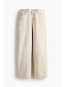 H&M - Women White Baggy Regular Waist Jeans