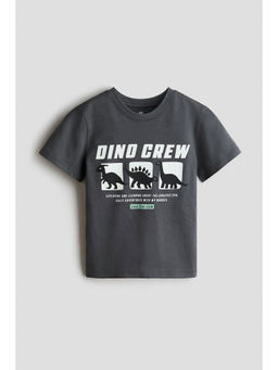 H&M - Boys Grey Printed Cotton T-Shirt