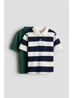 H&M - Boys Blue 2-Pack Cotton Pique Polo Shirts