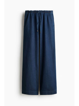 H&M - Women Blue Wide Paper Bag Trousers