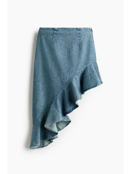 H&M - Women Blue Asymmetric Denim Skirt