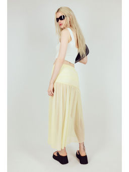 H&M - Women Yellow Sheer Maxi Skirt
