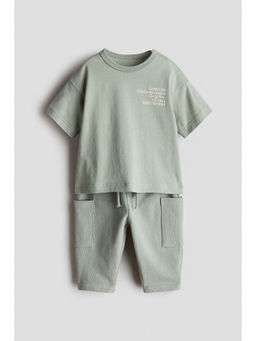H&M - Boys Green 2-Piece Cotton Set