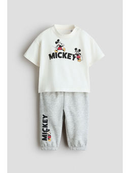 H&M - Boys White 2-Piece T-Shirt And Joggers Set