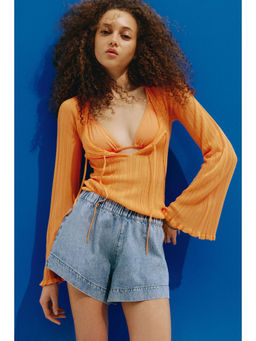 H&M - Women Blue Denim Pull-On Shorts