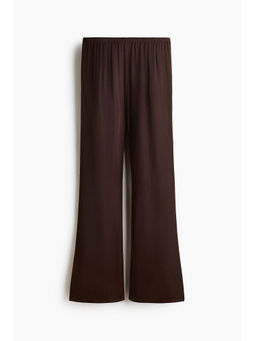 H&M - Women Brown Flared Satin Trousers