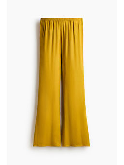 H&M - Women Yellow Flared Satin Trousers
