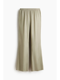 H&M - Women Green Flared Satin Trousers