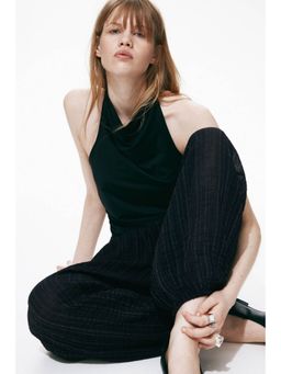 H&M - Women Grey Crinkled Balloon Trousers