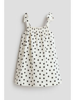 H&M - Girls White Patterned Cotton Dress