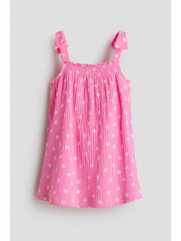 H&M - Girls Pink Patterned Cotton Dress